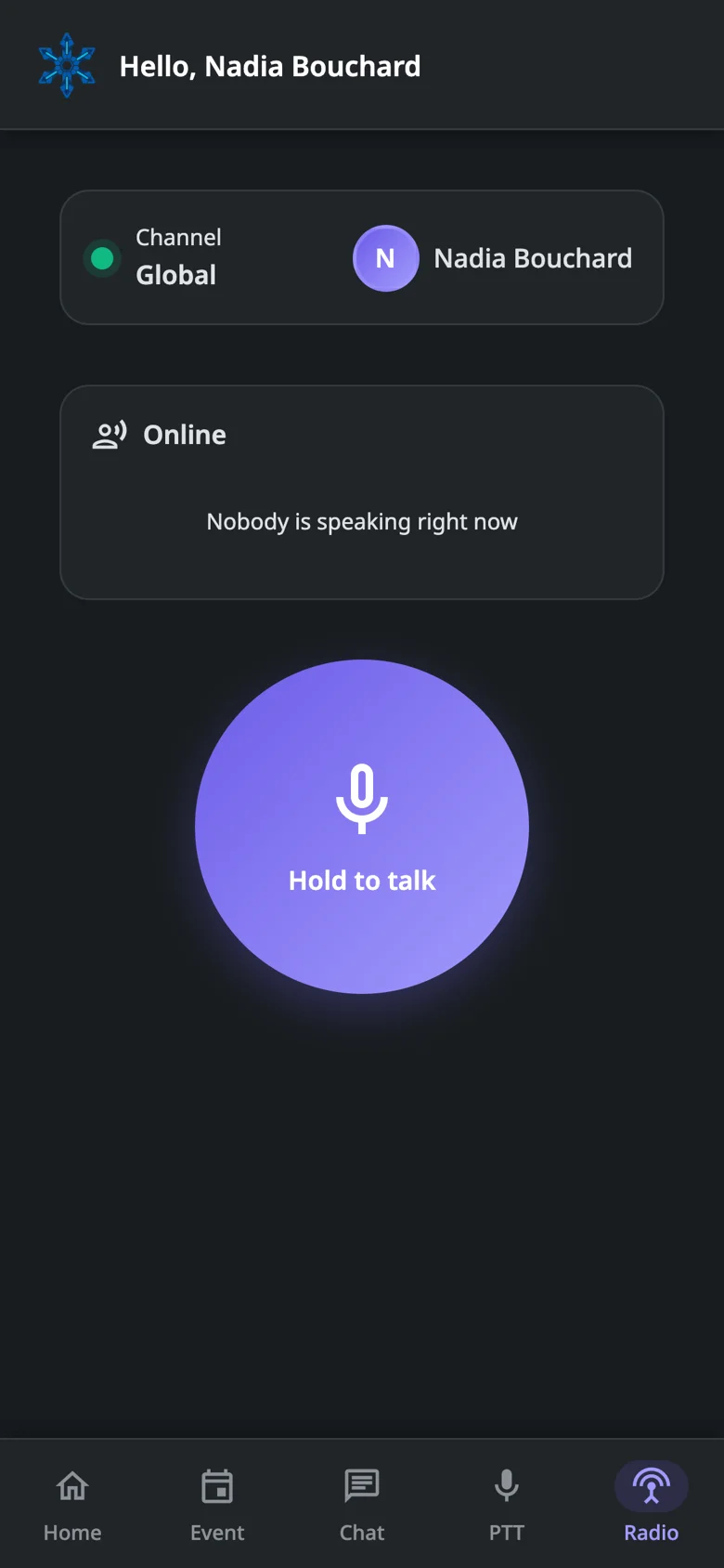 Atlantis mobile app &mdash; Push-to-talk radio